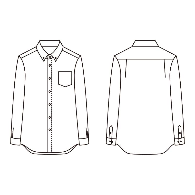 ボタンダウンシャツ シャツ 兼用 長袖 グレー LL SS001-92 住商モンブラン