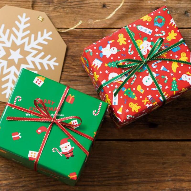 クリスマススノーマン 包装紙-2(50枚) ヘッズ