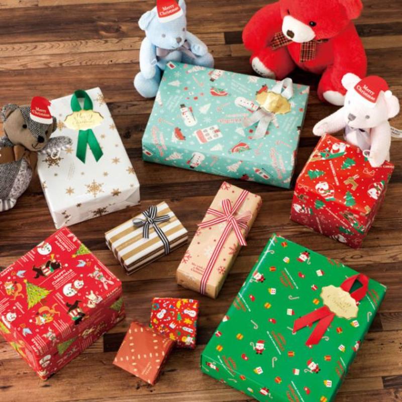 クリスマスミントブルー 包装紙-1(全紙)(50枚) ヘッズ