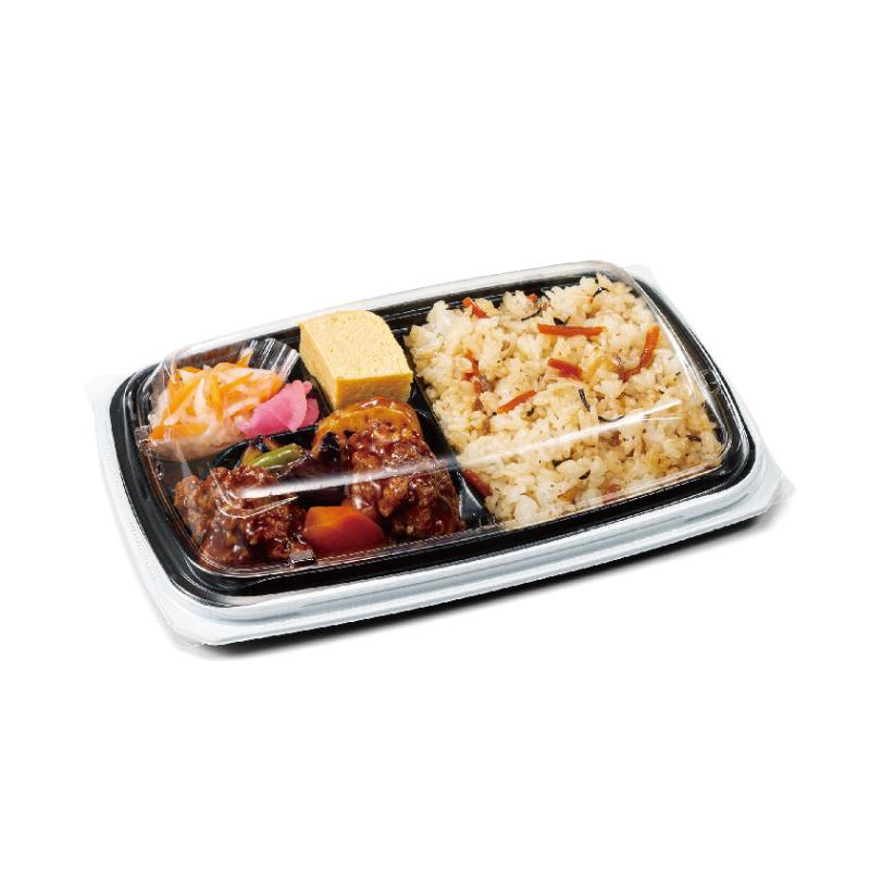 弁当容器 バイオ マウント 24-16-1B 白黒 リスパック