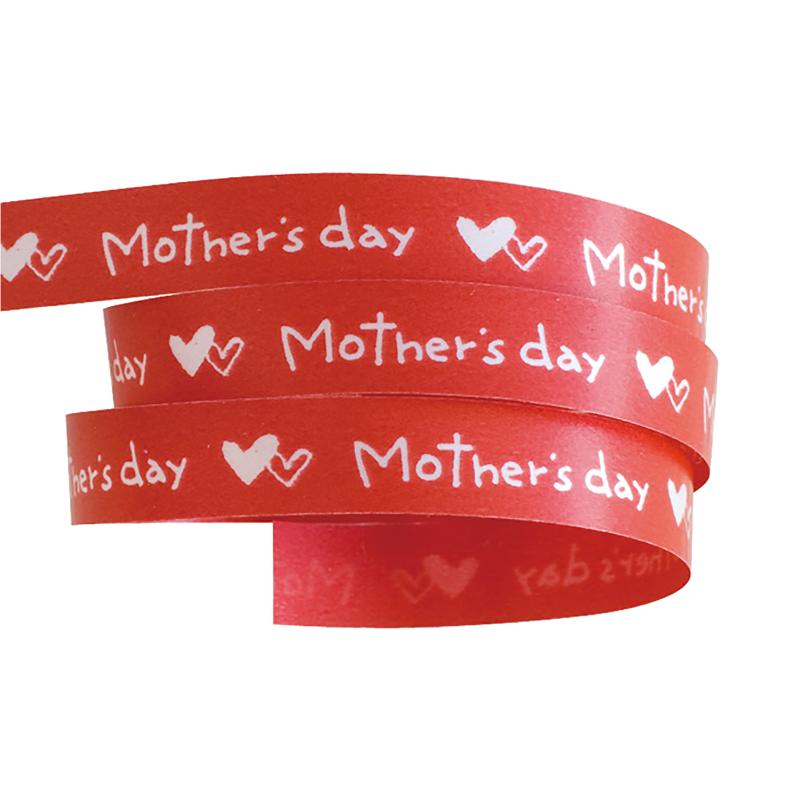 ギフト資材 MA-R4 マザーズデイプリントカーリングリボンRE-4(1巻) ヘッズ