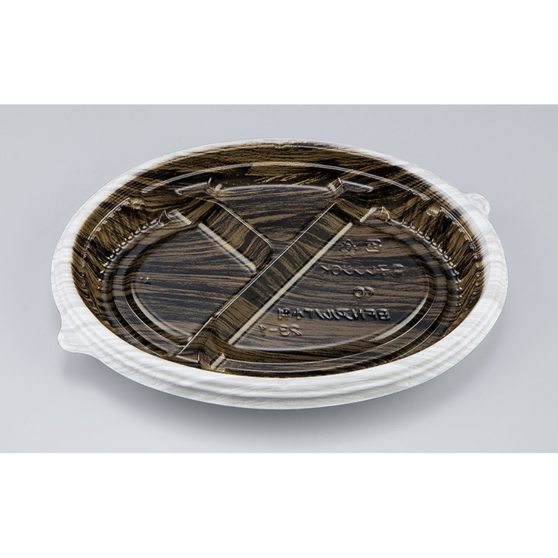 弁当容器 BFNアルバ小判23-1 和もく白茶 本体 シーピー化成