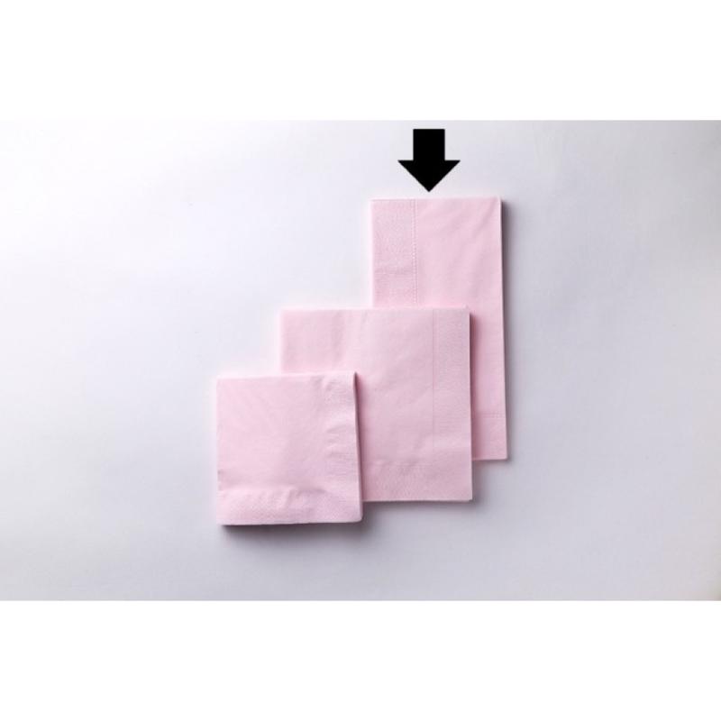 店舗資材 2P8ツ折りカラーナプキン(ピンク) LUC-28 オリエンタル紙業