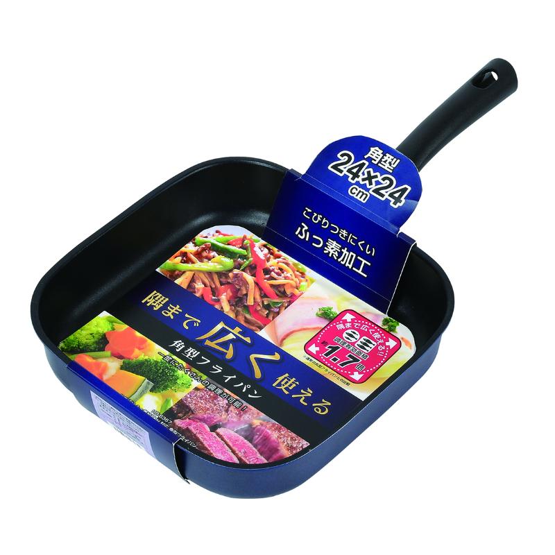 調理道具 ハコパン ふっ素加工IH対応角型フライパン24×24cm パール金属