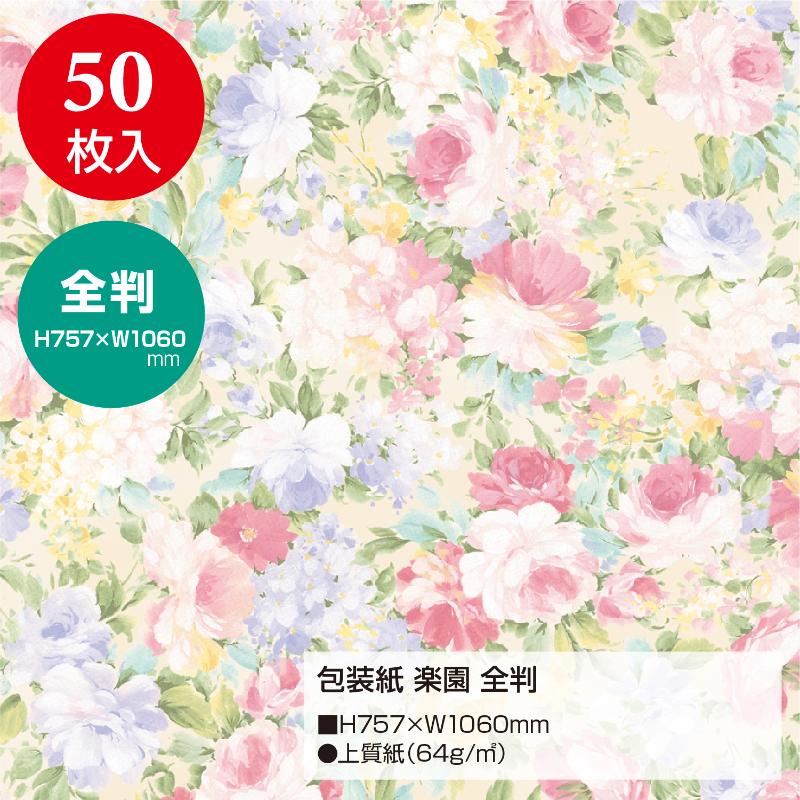 ギフト資材 49-2507 包装紙 楽園 全判 50枚入 ササガワ