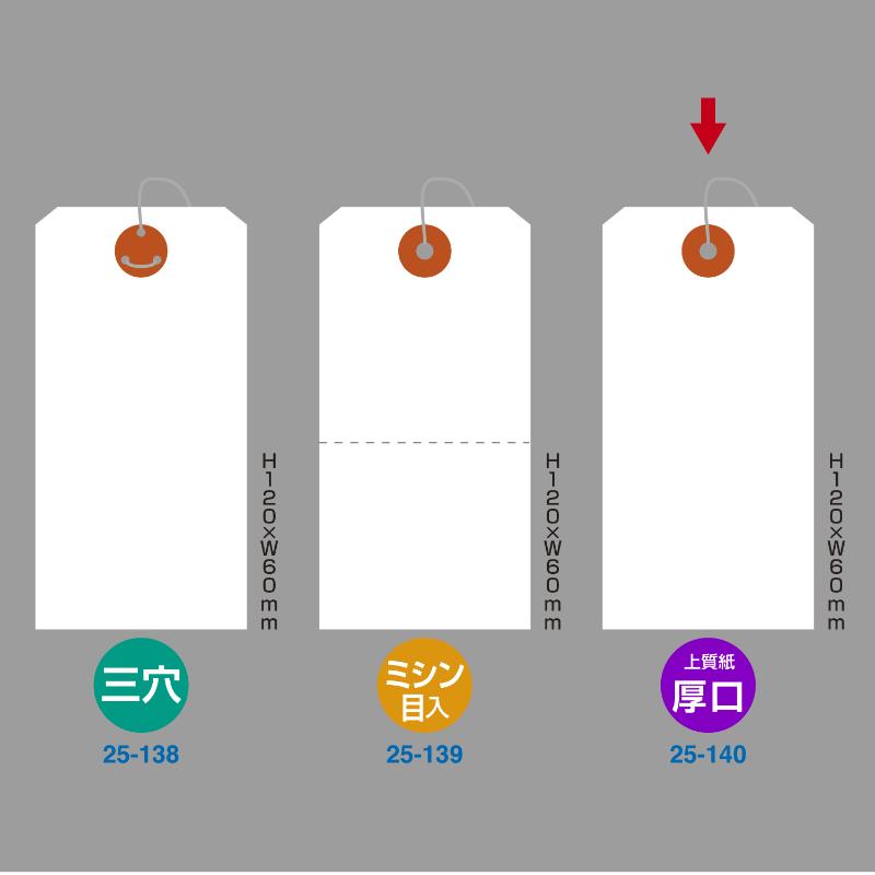 提札 25-140 荷札 大 白(厚口)一穴 1000枚入 ササガワ