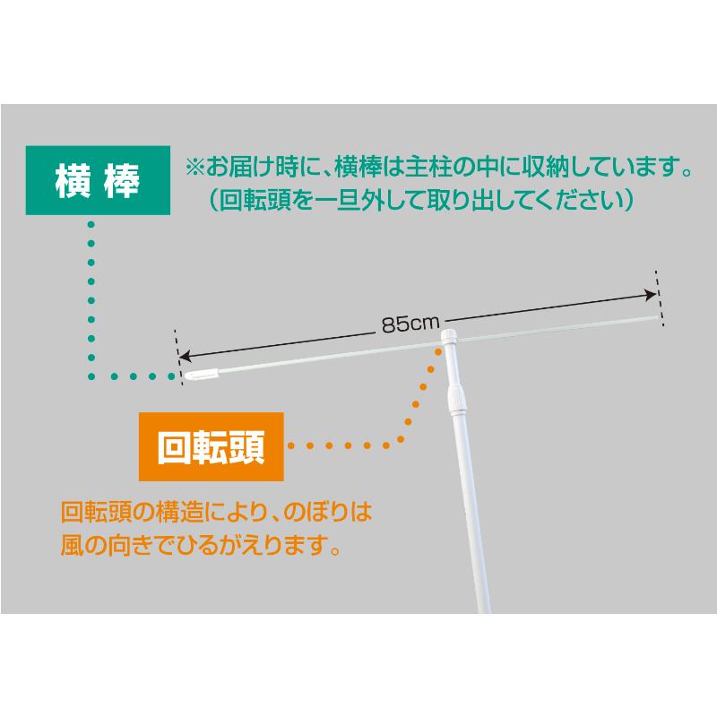 販促用品 40-6140 のぼり用ポール(伸縮のぼり竿)白 ササガワ