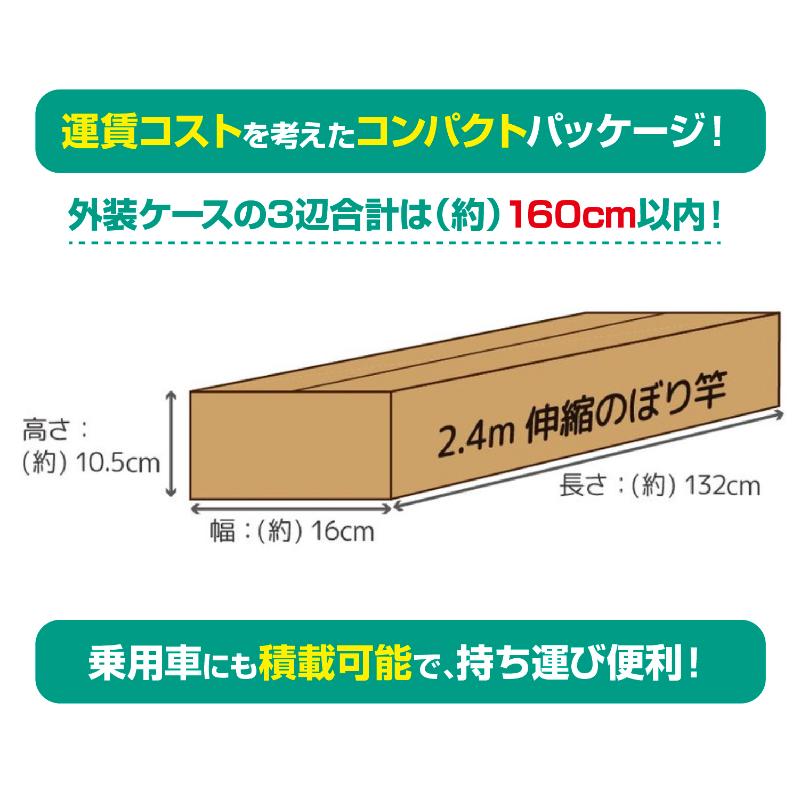 販促用品 40-6140 のぼり用ポール(伸縮のぼり竿)白 ササガワ