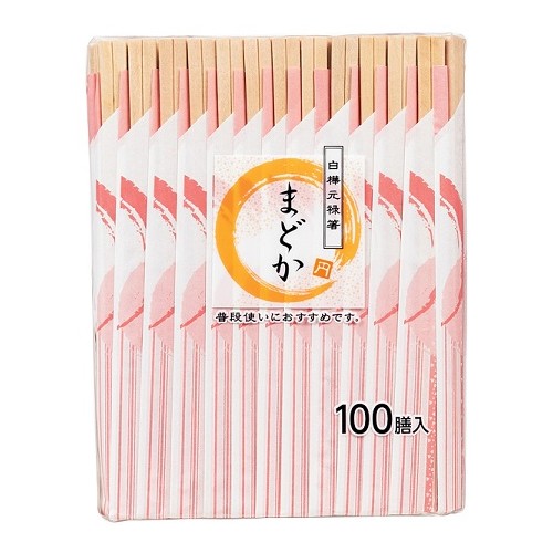 割箸 まどか 白樺元禄割箸100膳 やなぎプロダクツ