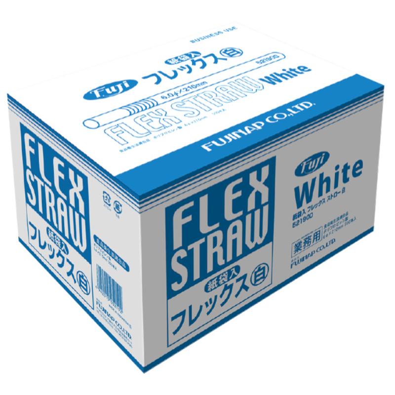 ドリンク資材 フジ紙袋入りフレックスストロー 白 500本入 尚美堂