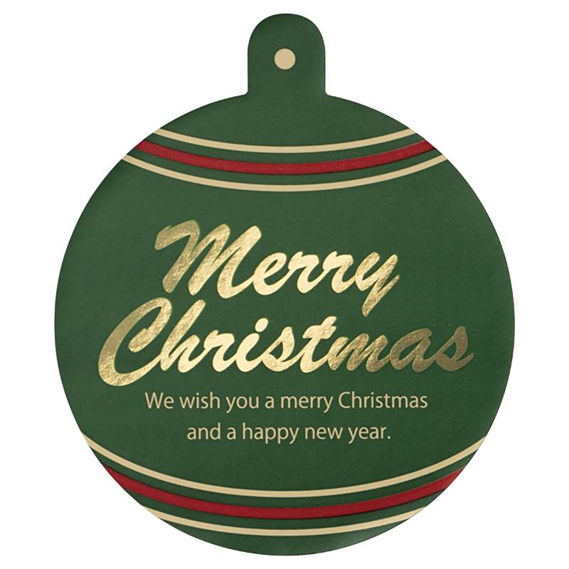 ギフト資材 X-3S クリスマスギフトシール-3/オーナメントグリーン(100枚) ヘッズ