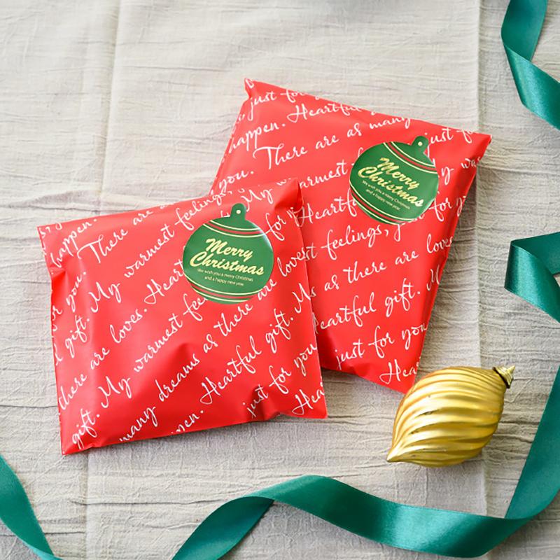 ギフト資材 X-3S クリスマスギフトシール-3/オーナメントグリーン(100枚) ヘッズ