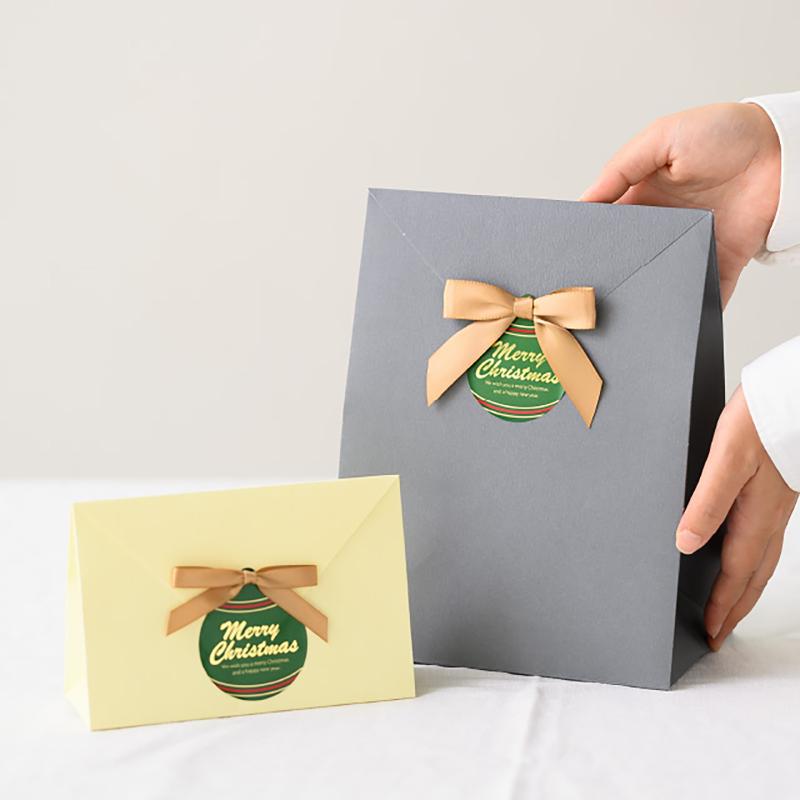 ギフト資材 X-3S クリスマスギフトシール-3/オーナメントグリーン(100枚) ヘッズ