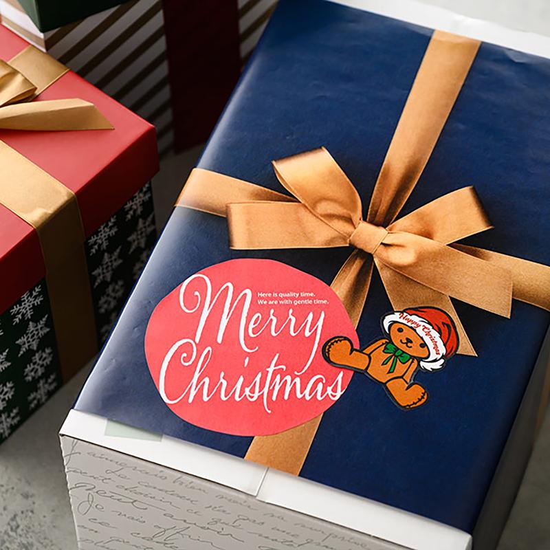 ギフト資材 X-4S クリスマスギフトシール-4/ベア(60枚) ヘッズ