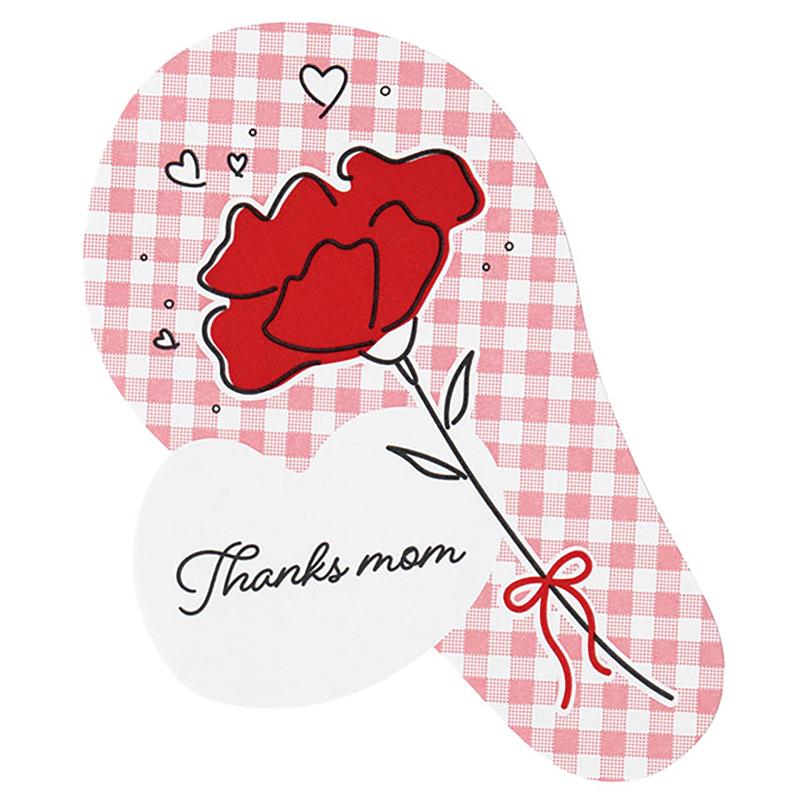 ギフト資材 MA-41S 母の日シール-41/ギンガムチェック(50枚) ヘッズ