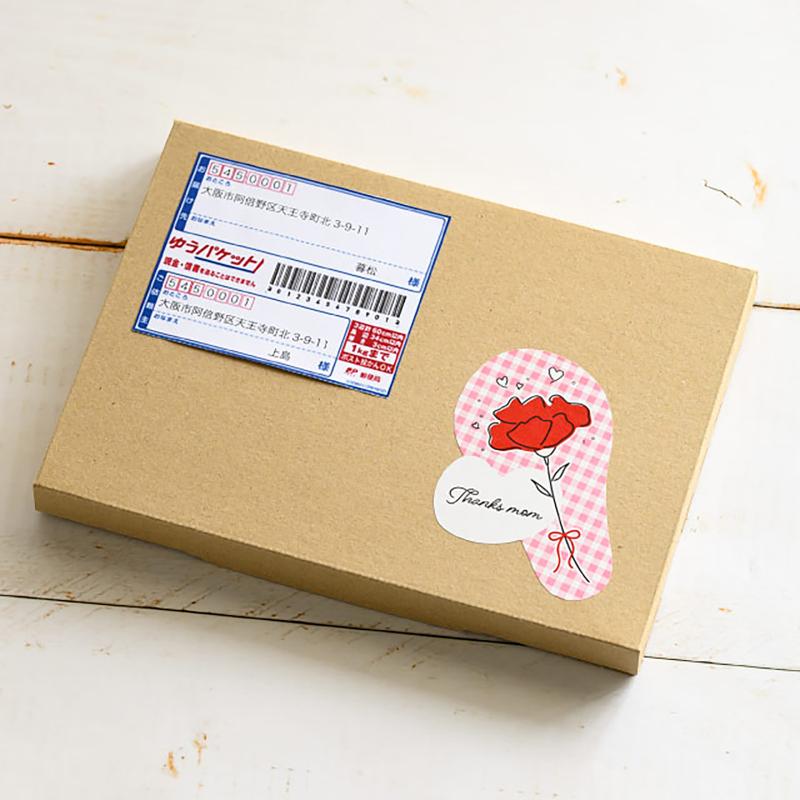 ギフト資材 MA-41S 母の日シール-41/ギンガムチェック(50枚) ヘッズ