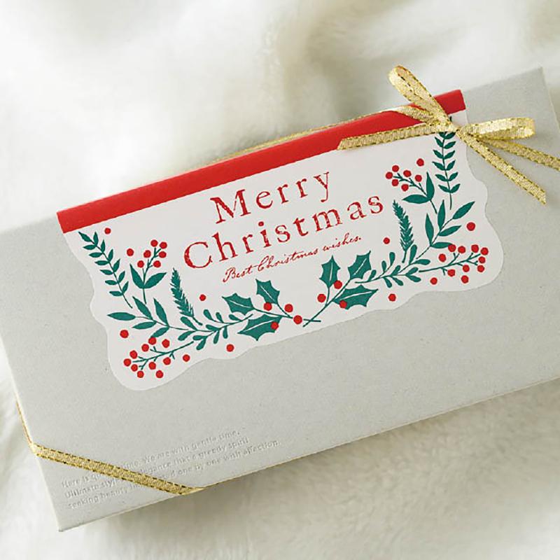 ギフト資材 XNW-1S クリスマスナチュラルリースギフトシール-1(30枚) ヘッズ