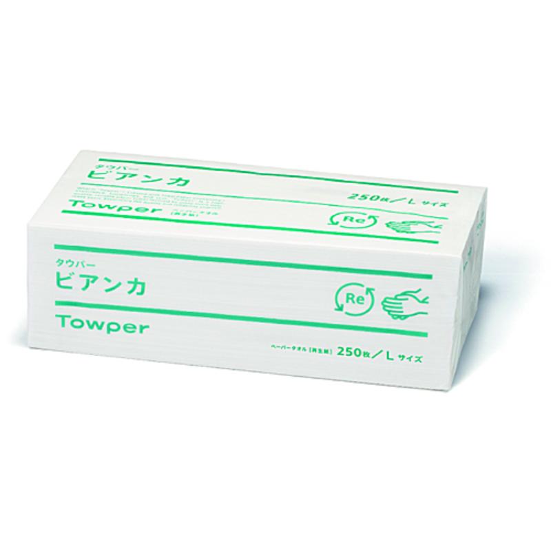 ペーパータオル タウパー ビアンカL 250枚/パック×12 日本製紙クレシア