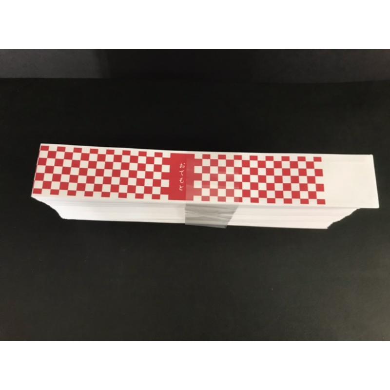 店舗資材 箸袋 市松(紅) 500枚シュリンク マスキ