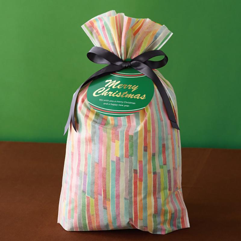 ラッピング用品 COA-RBM カラフルアートリボン付バッグ-M(20枚) ヘッズ