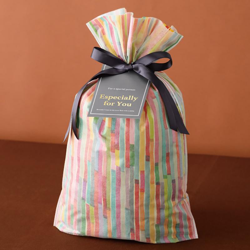 ラッピング用品 COA-RBM カラフルアートリボン付バッグ-M(20枚) ヘッズ