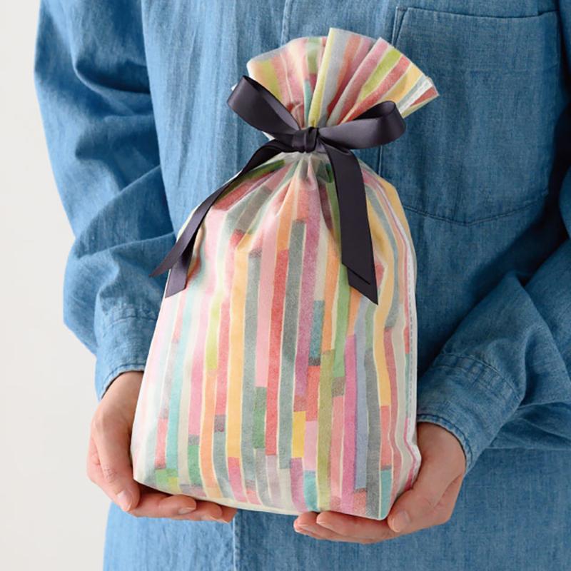 ラッピング用品 COA-RBS カラフルアートリボン付バッグ-S(20枚) ヘッズ