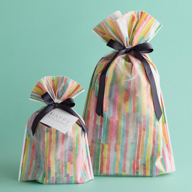 ラッピング用品 COA-RBS カラフルアートリボン付バッグ-S(20枚) ヘッズ