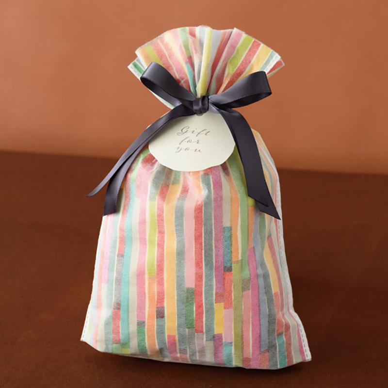 ラッピング用品 COA-RBS カラフルアートリボン付バッグ-S(20枚) ヘッズ