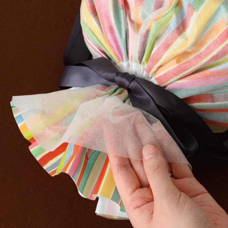 ラッピング用品 COA-RBS カラフルアートリボン付バッグ-S(20枚) ヘッズ