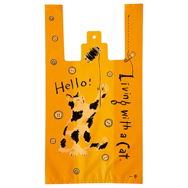 レジ袋 REC-M のんびりネコレジバッグ-M(100枚) ヘッズ