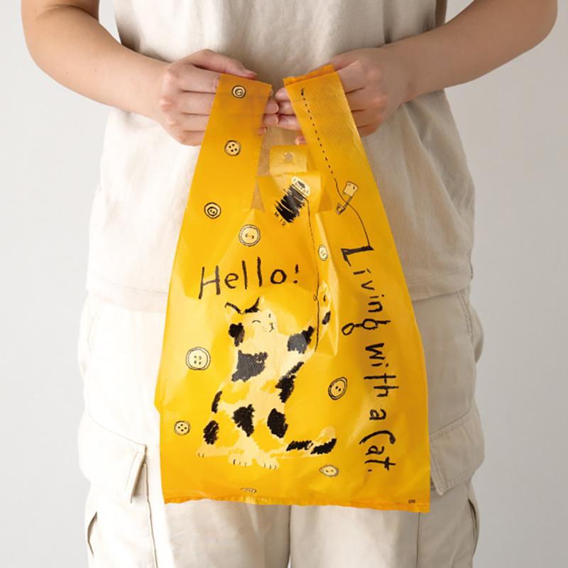 レジ袋 REC-M のんびりネコレジバッグ-M(100枚) ヘッズ