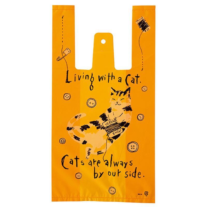 レジ袋 REC-S のんびりネコレジバッグ-S(100枚) ヘッズ