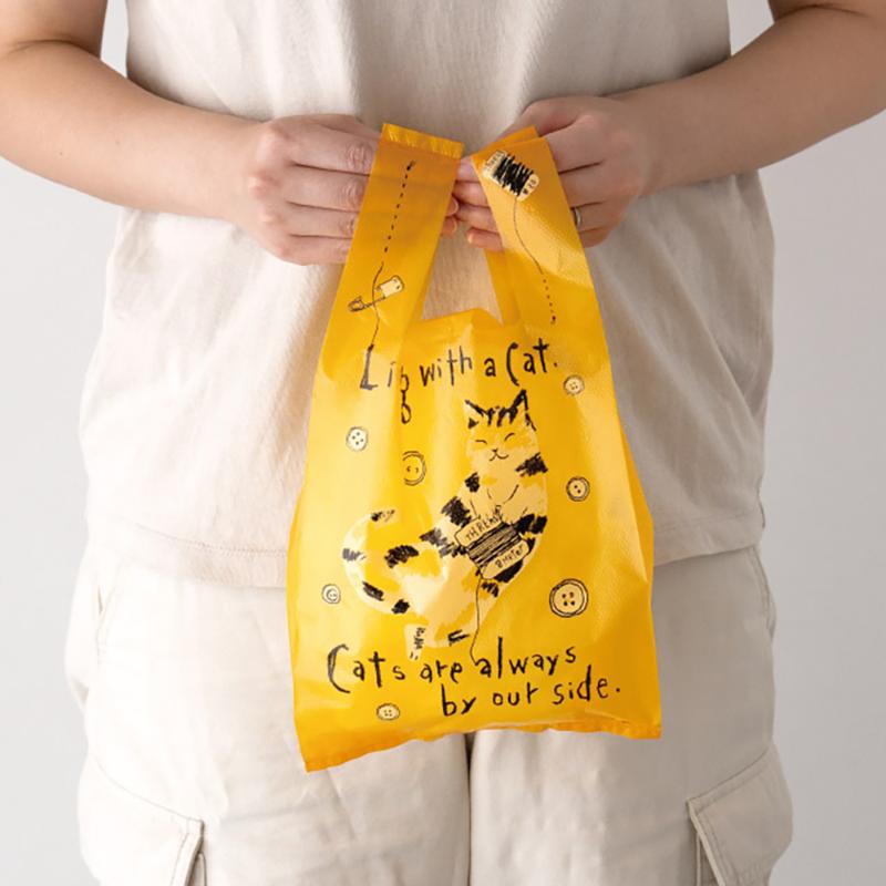 レジ袋 REC-S のんびりネコレジバッグ-S(100枚) ヘッズ