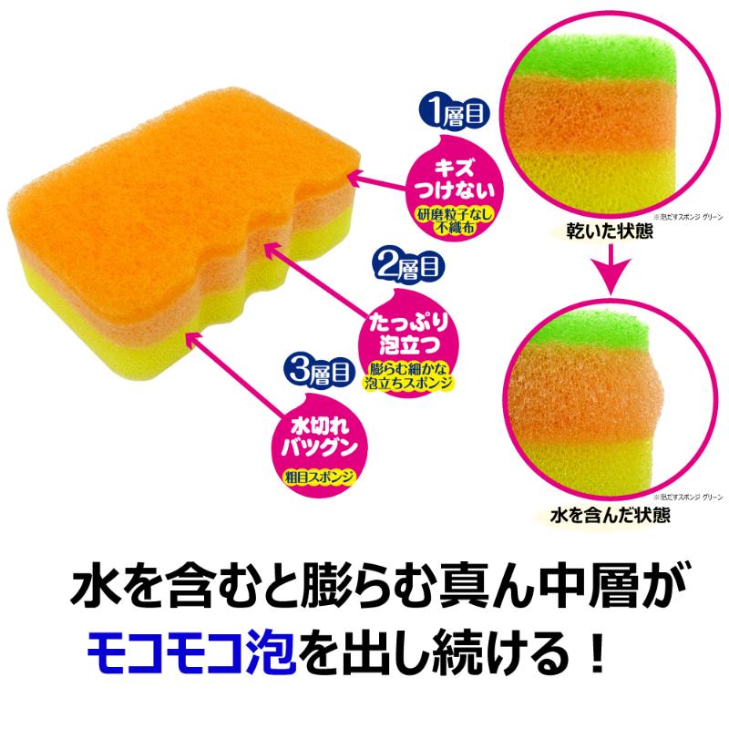 衛生資材 クリピカ 泡だすスポンジ4P キクロン