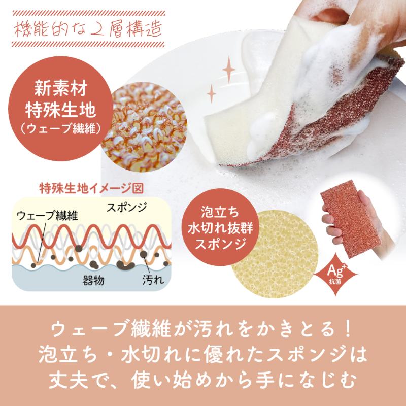 衛生資材 ザララ 汚れをするんと落とすスポンジ マロン キクロン
