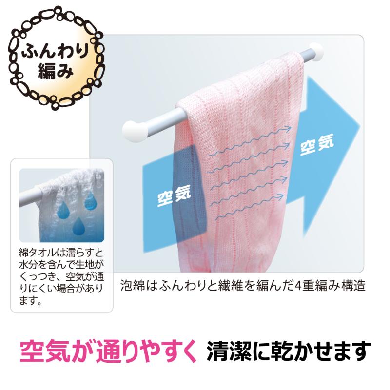 衛生資材 あわあみ ボディタオル泡綿 もも キクロン