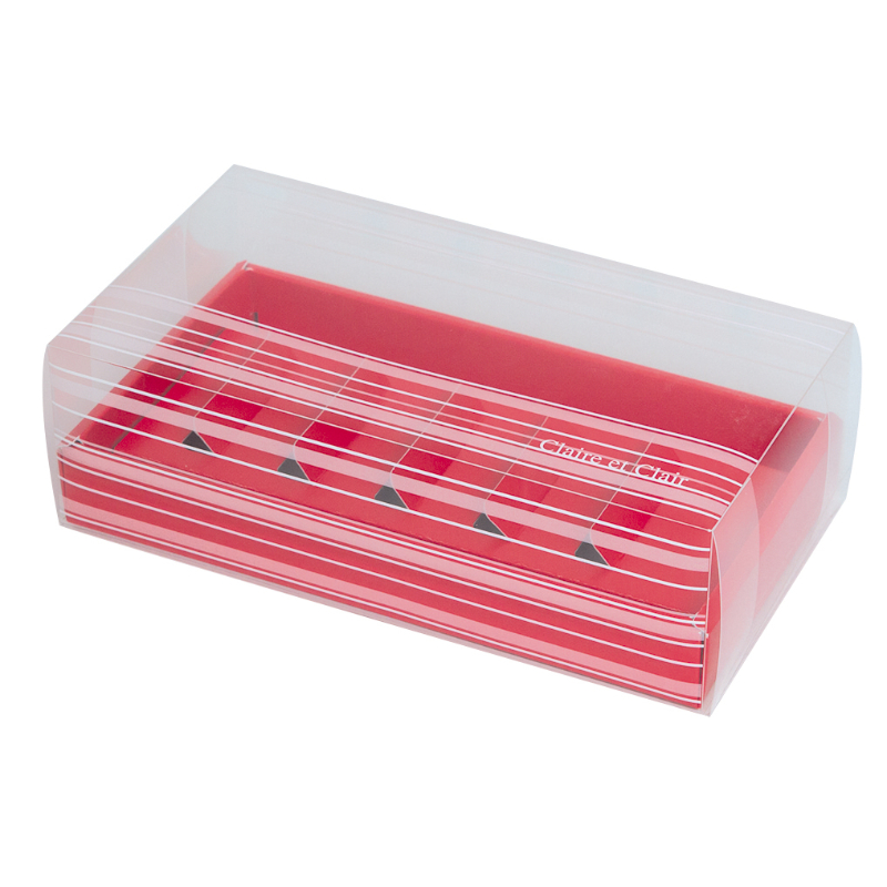 菓子容器 クレールBOX ワイド レッド ヤマニパッケージ