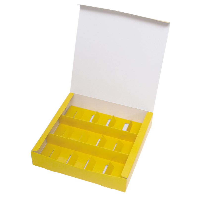 菓子容器 スフレBOX イエロー15 ヤマニパッケージ