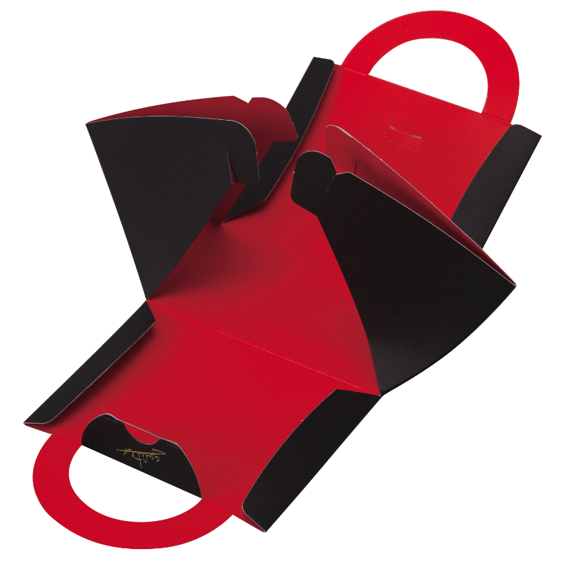 ギフト箱 ハンディプラティークM ブラック/レッド ヤマニパッケージ