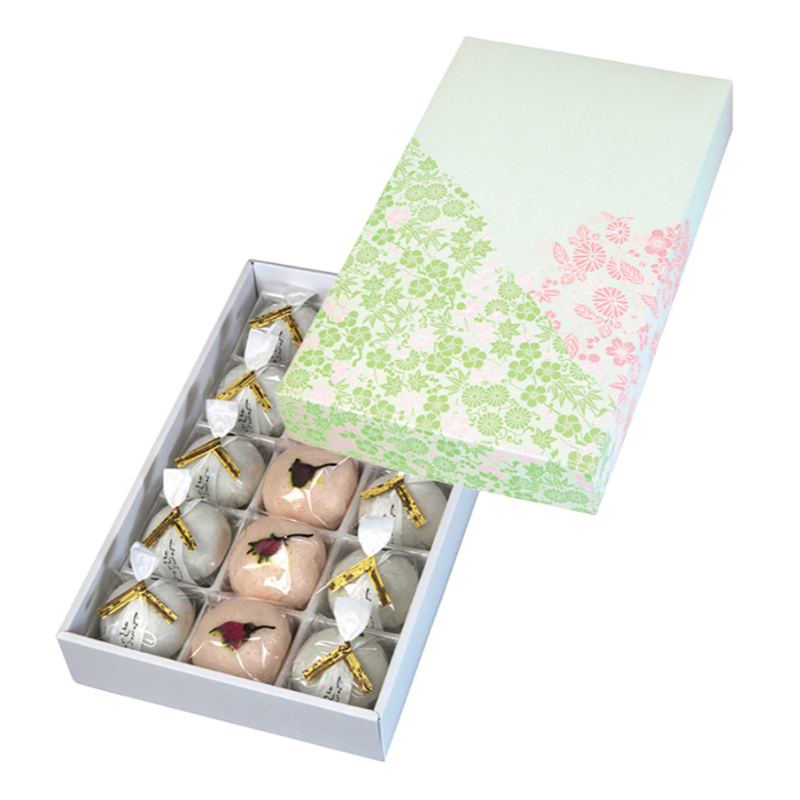 和菓子容器 花柄15ヶ入 トレー付 ヤマニパッケージ