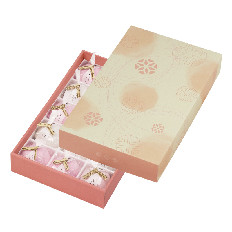 和菓子容器 和彩 こうばい色15ヶ入 トレー付 ヤマニパッケージ
