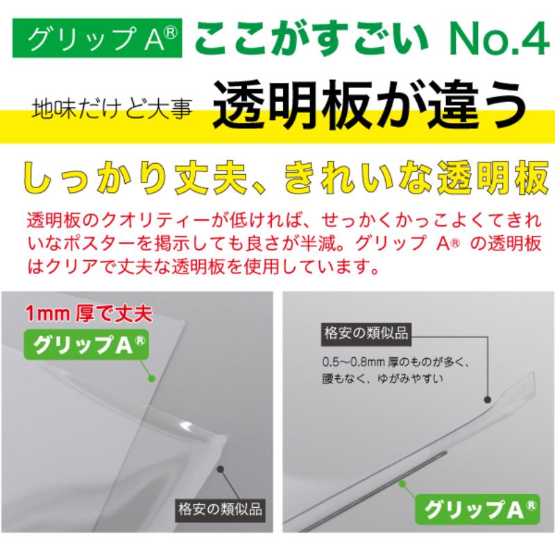 A型ボード グリップAA0横ロー片面黒 GA-A0YL 友屋