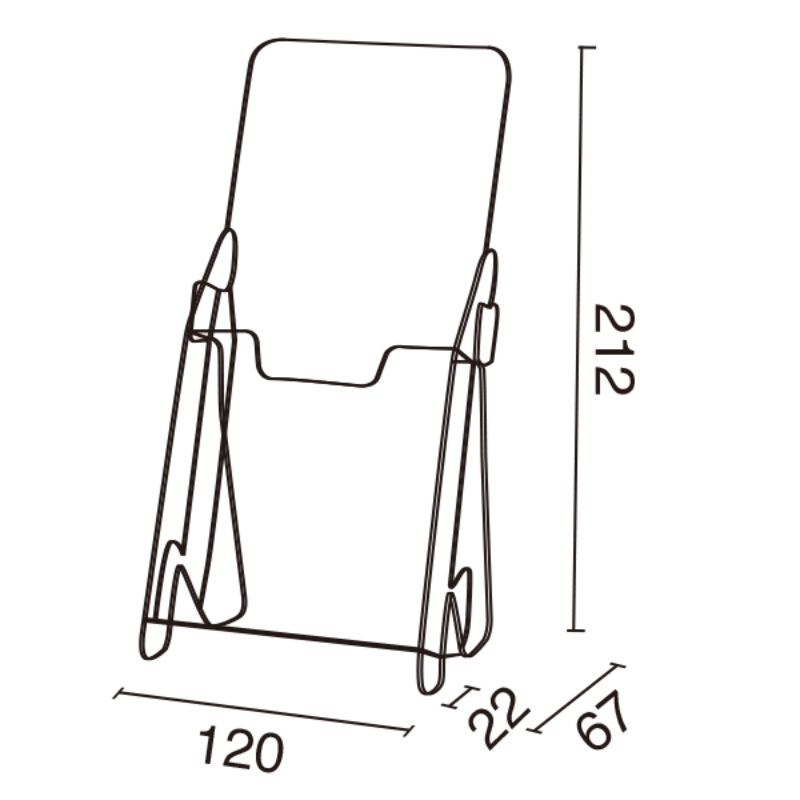 売場備品 PETカタログホルダー A104 (A4三ツ折) 友屋