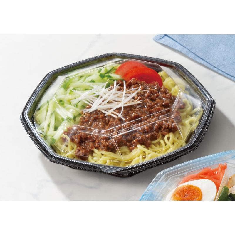 冷麺容器 バイオ ハチメン 206B浅 黒 リスパック