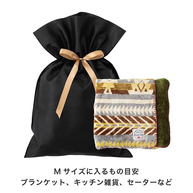 ラッピング用品 SFK-RBM 不織布リボン付ギフトバッグ-M/ブラック(10枚) ヘッズ