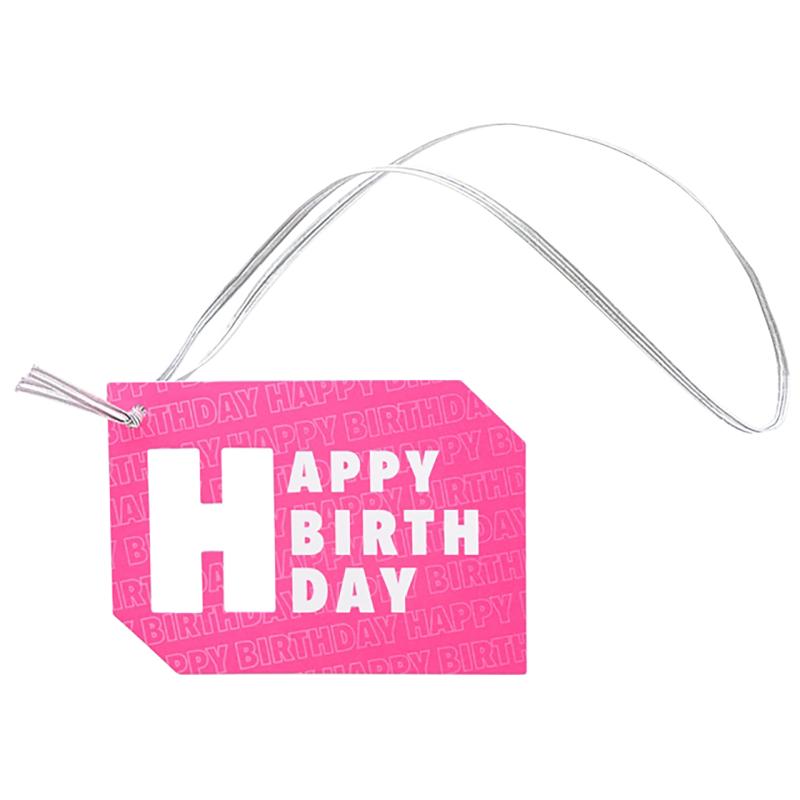 贈答用飾り NEP-TR1 ネオンピンクゴムタッグ-1/HAPPYBIRTHDAY(20枚) ヘッズ