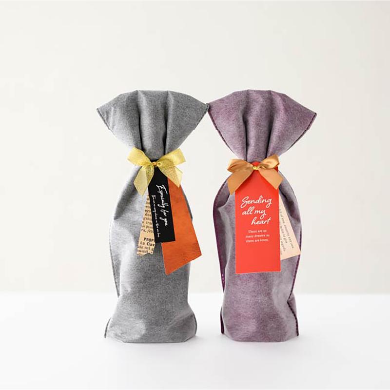 ラッピング用品 DFD-TBL 2重不織布ギフトバッグ-L/ダークグレー(10枚) ヘッズ