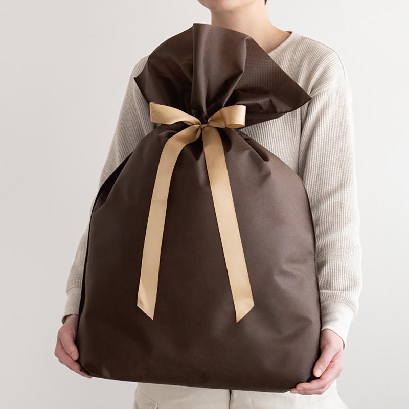 ラッピング用品 SFB-RBL 不織布リボン付ギフトバッグ-L/ブラウン(10枚) ヘッズ