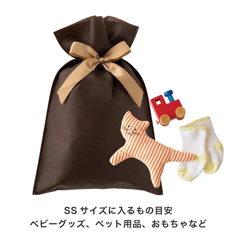 ラッピング用品 SFB-RBSS 不織布リボン付ギフトバッグ-SS/ブラウン(10枚) ヘッズ