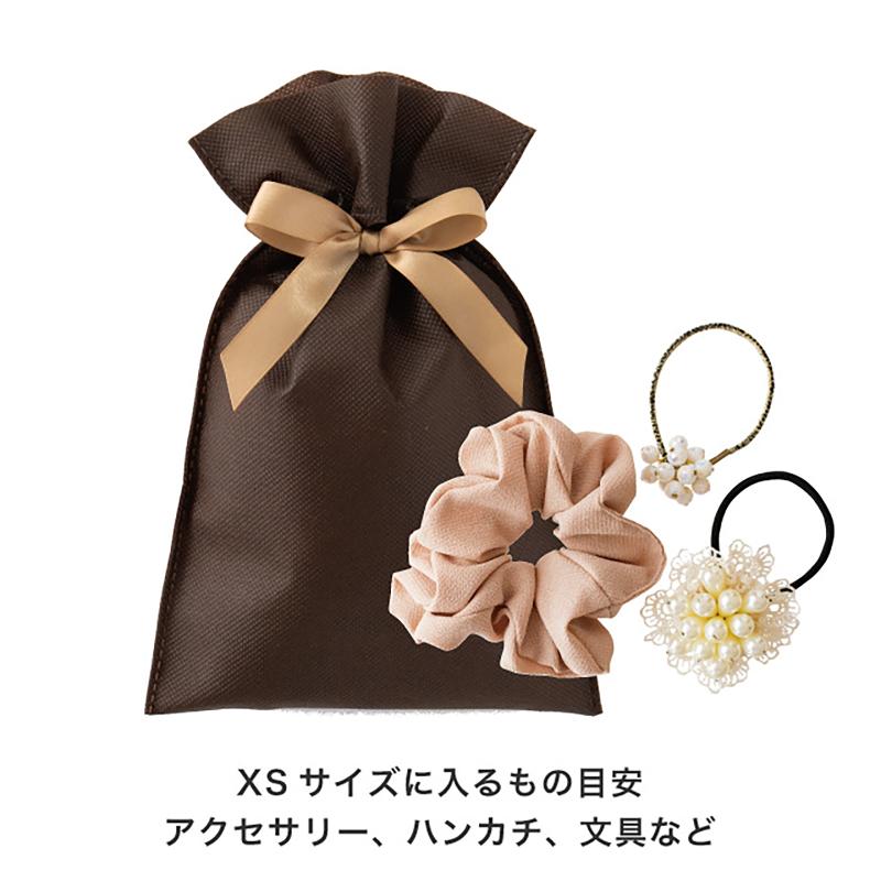 ラッピング用品 SFB-RBXS 不織布リボン付ギフトバッグ-XS/ブラウン(10枚) ヘッズ